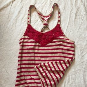 Pink and tan tank top